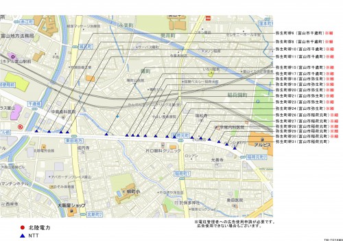 富山市稲荷元町交差点付近